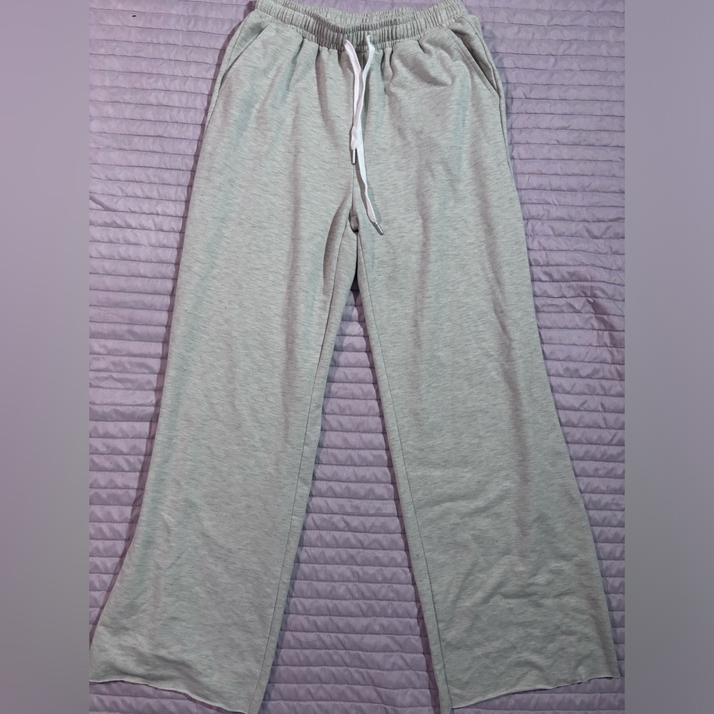Shein Wide Leg White Sweatpants